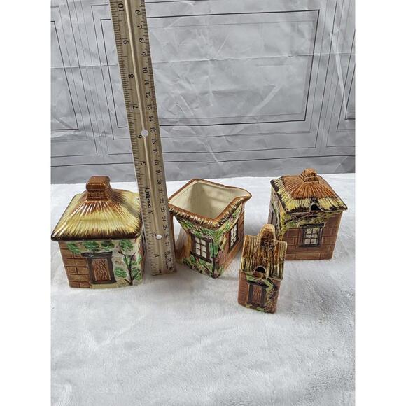 Vintage 6 Piece 1945 Price Kensington  Ye Olde Cottage Biscuit Ceramic Set